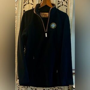 Schöffel Country Mashomack Polo Club Custom Logo Navy Blue Quarter Zip with Trim